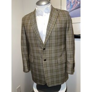 Holland & Sherry Seville Row Bespoke Men's Plaid Sport Coat 44R